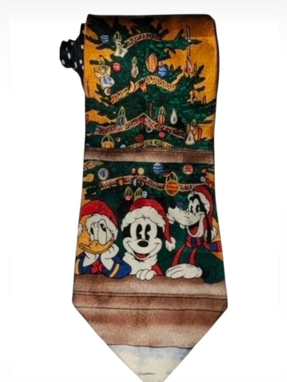 Mickey & Co. Disney Christmas Silk Tie Mickey Donald Goofy Holiday Necktie